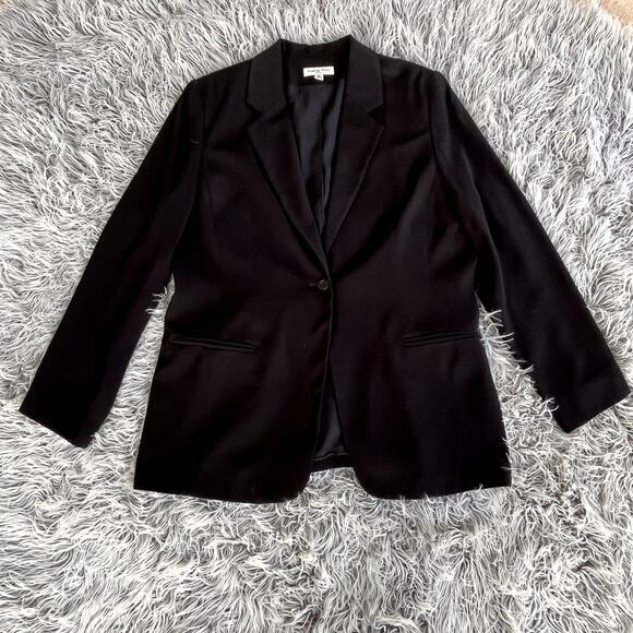 3 Piece Amanda Smith Suits Pencil Skirt Blazer Top Black Suit Plus Womens 16 - Picture 2 of 15